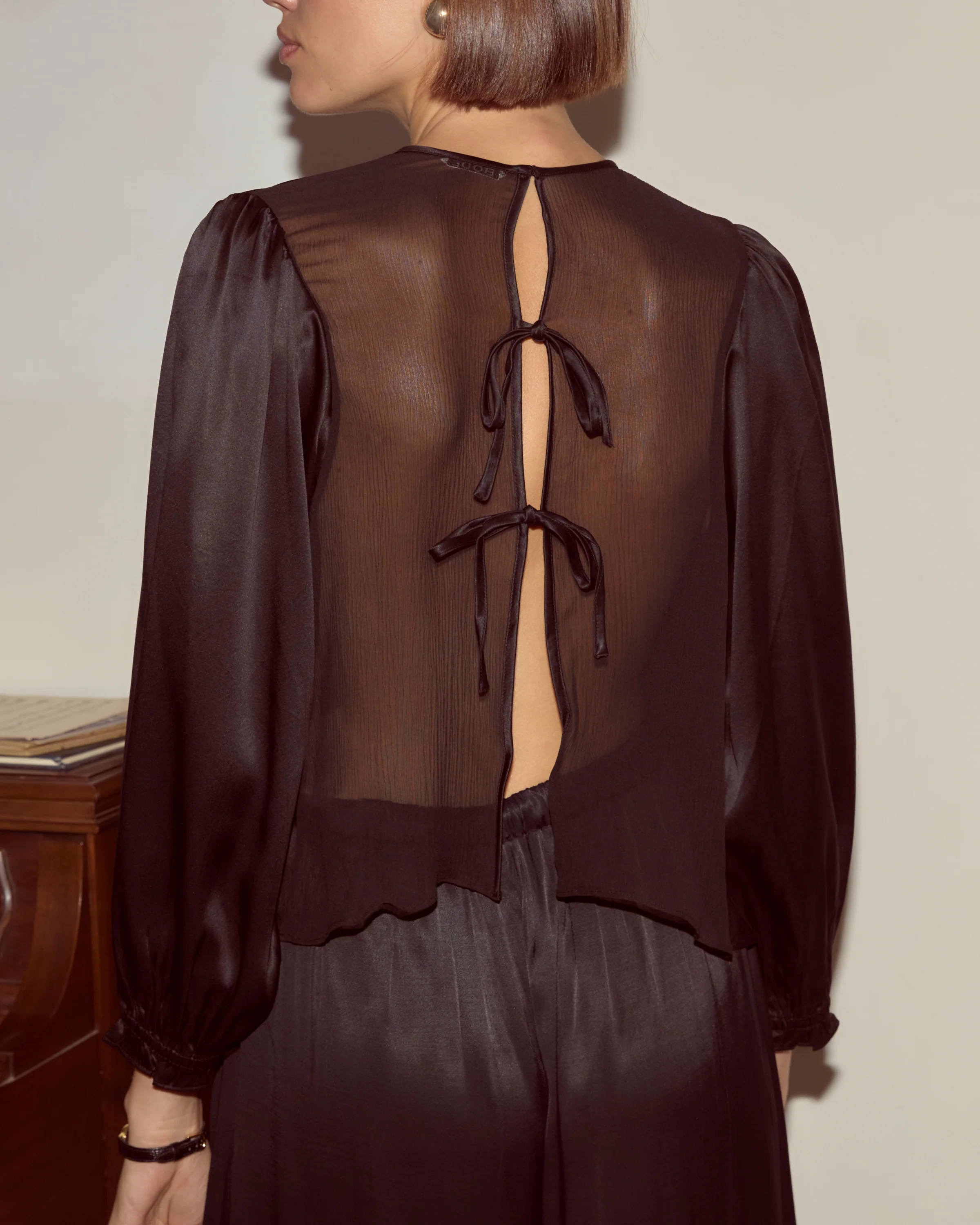 Belle Blouse - Black - Image 4