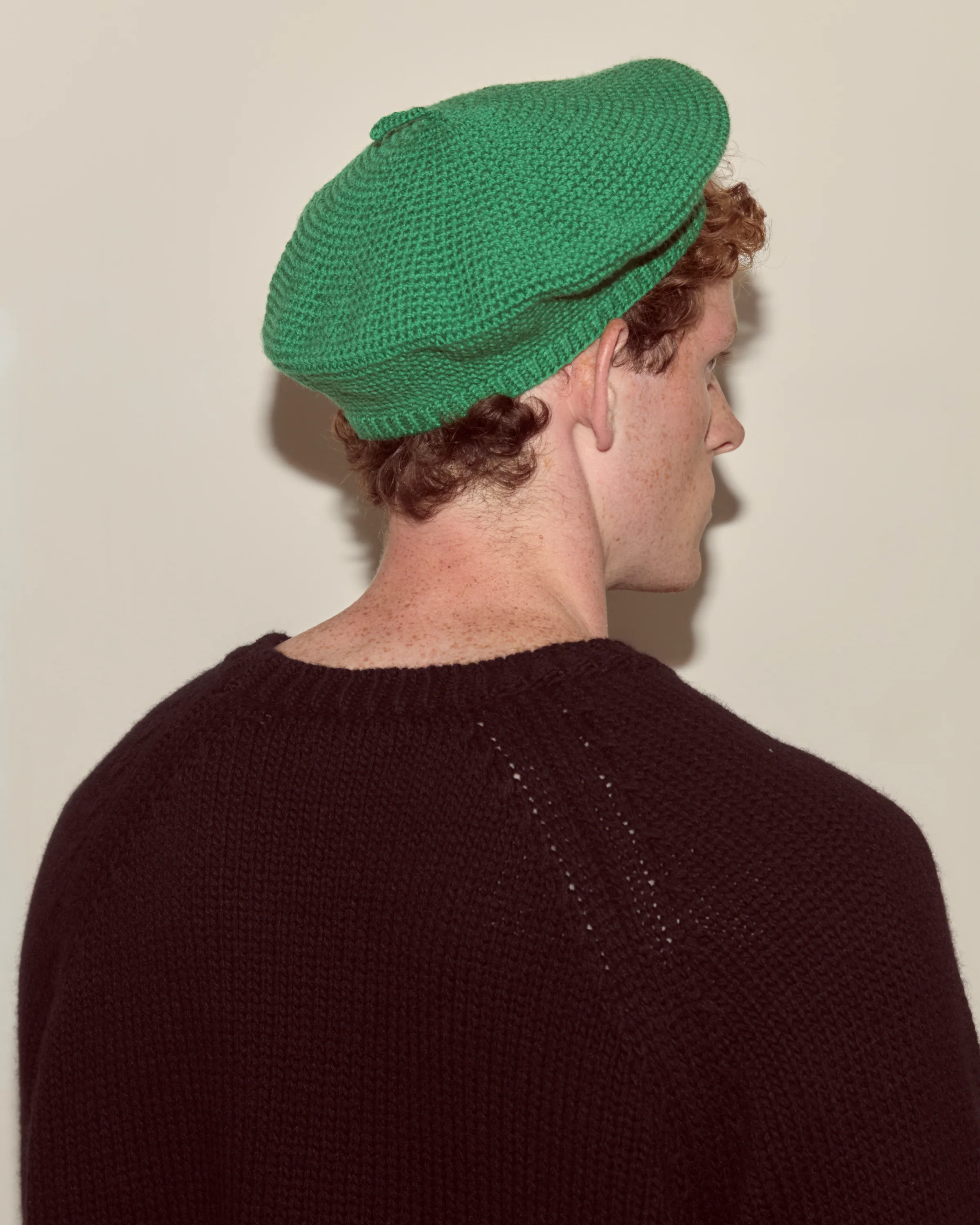 Crochet Beret - Green - Image 2