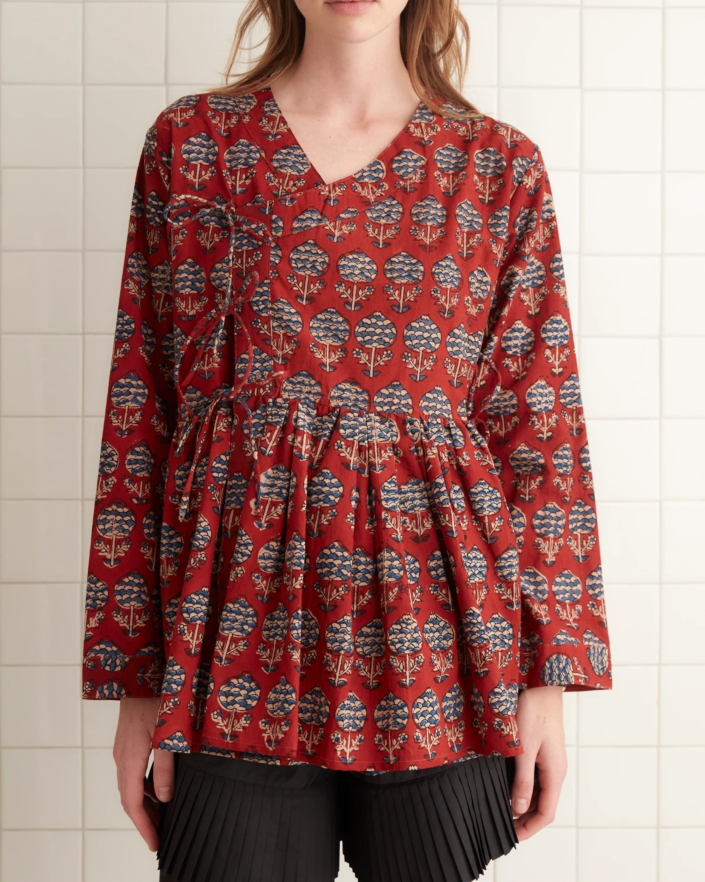 Dahlia Block Print Jama Overshirt