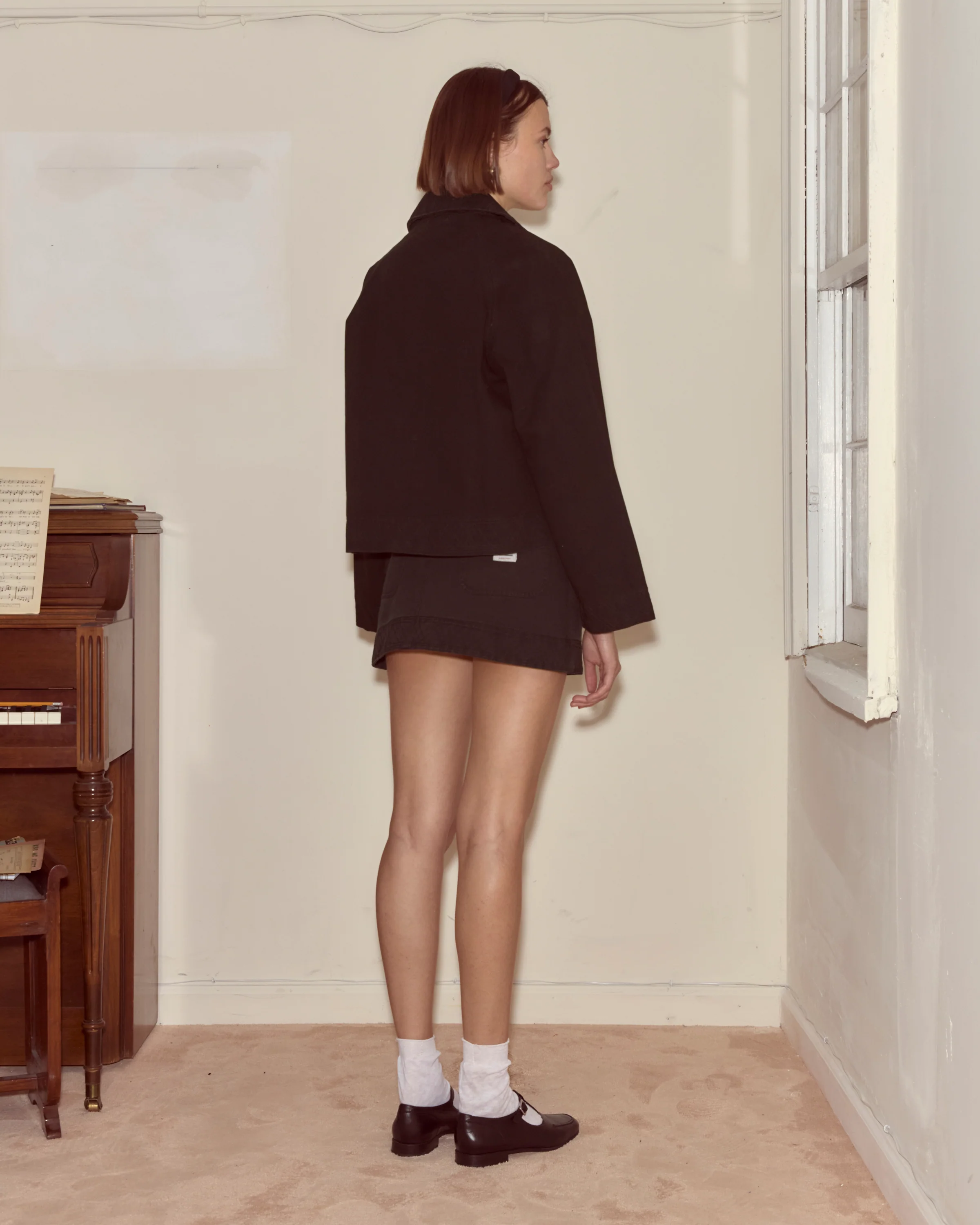 Embroidered Denim Jacket - Black - Image 6
