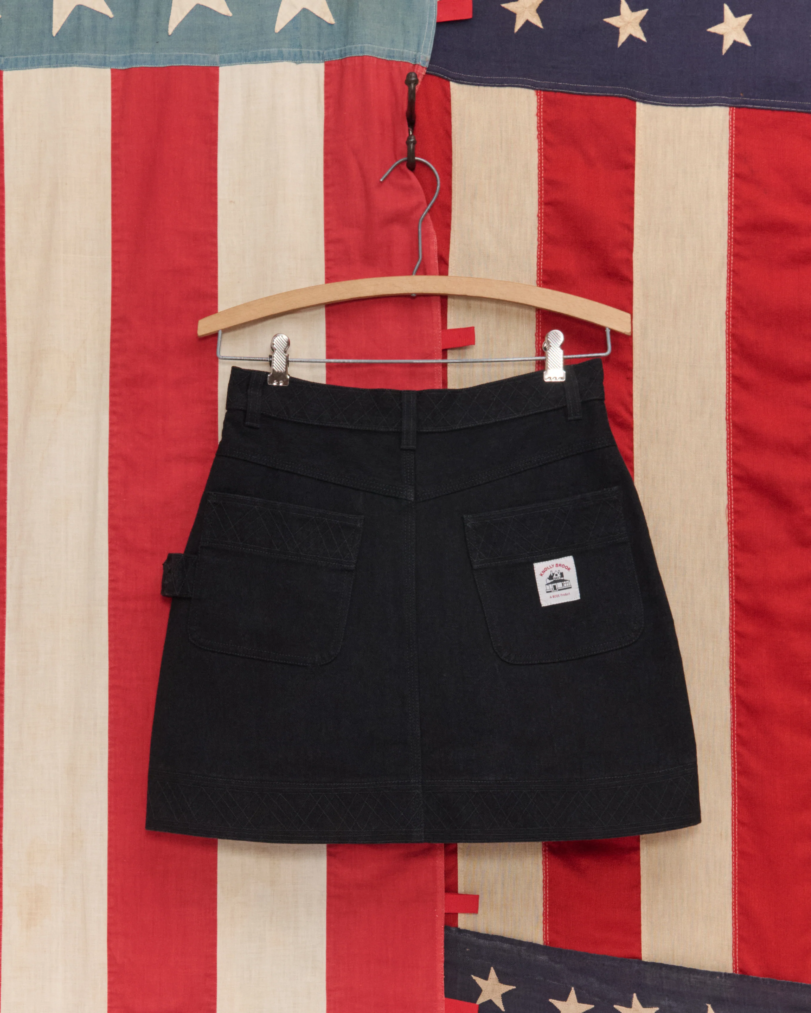 Embroidered Denim Skirt - Black - Image 2