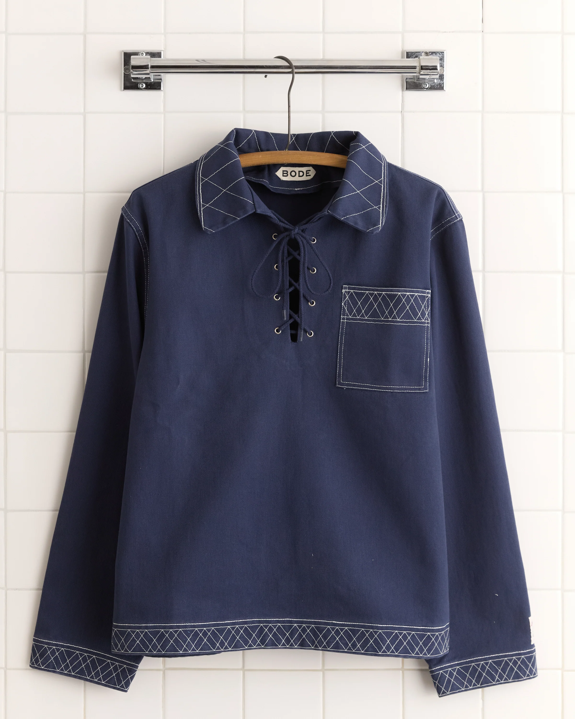 Embroidered Knolly Brook Pullover - Indigo - Image 4