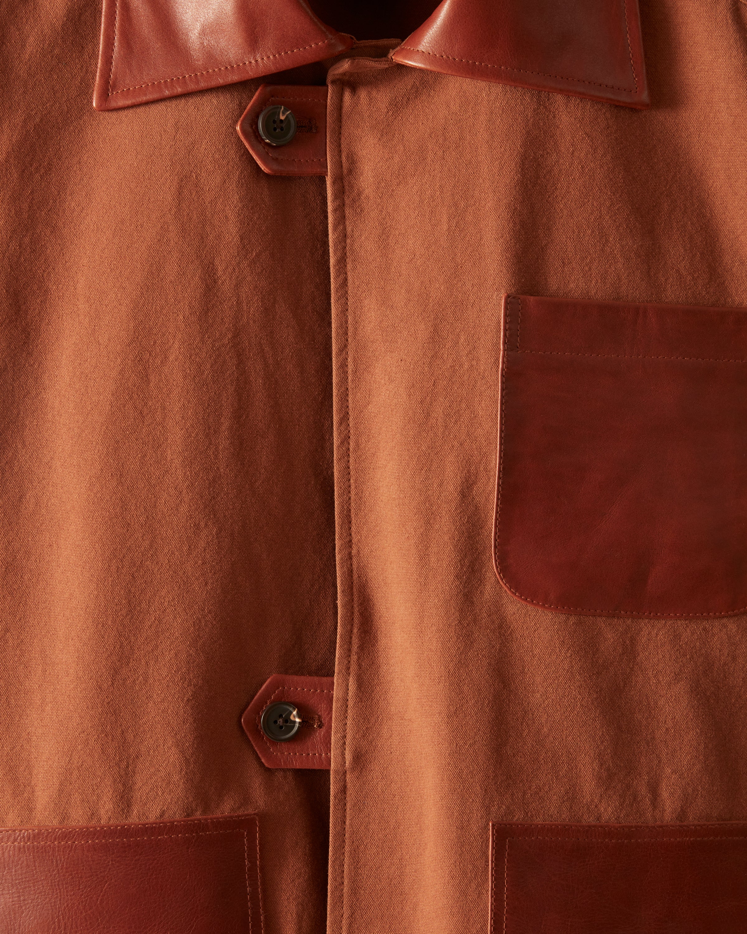 Leather Tab Jacket - Tan/Brown - Image 3