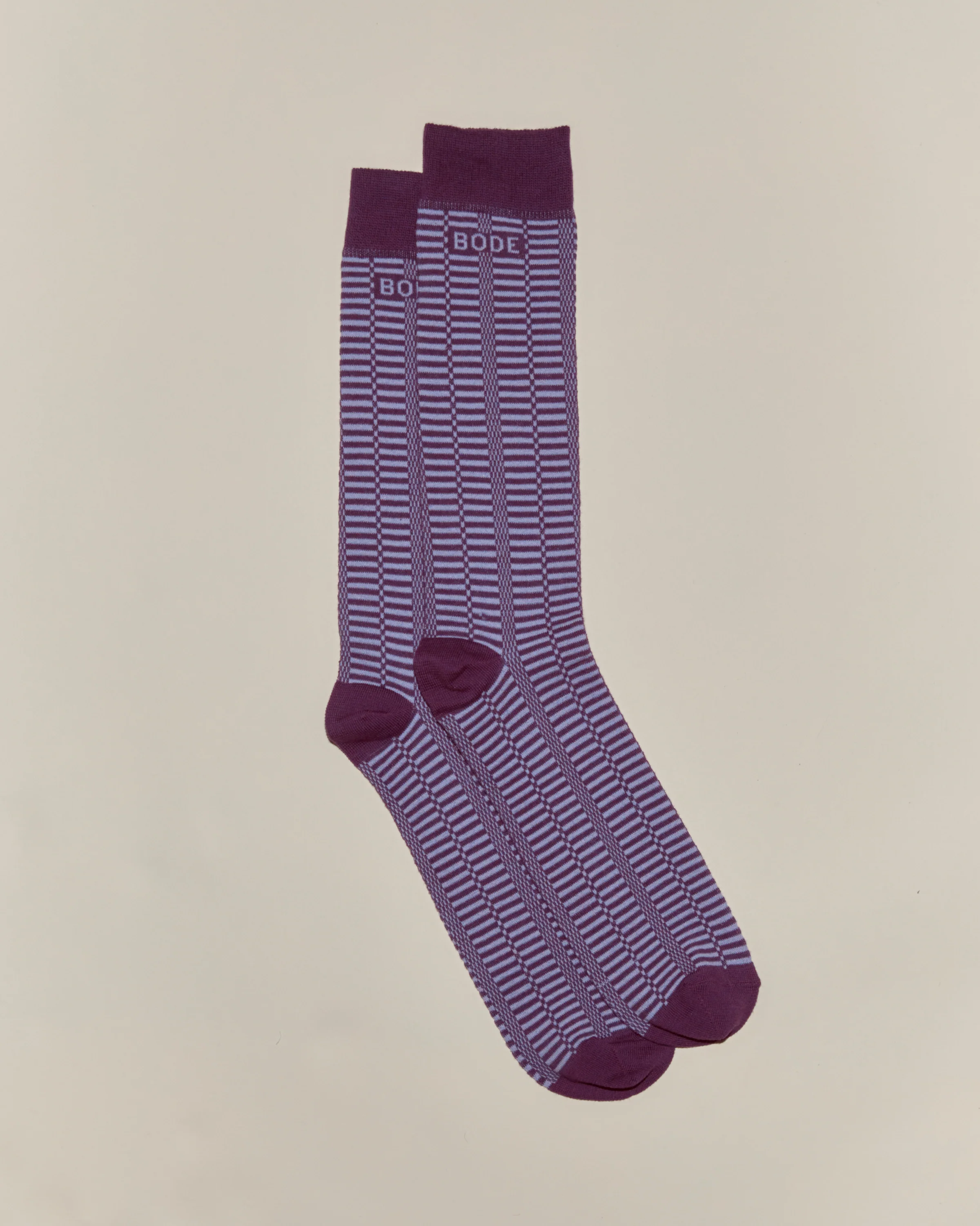 Micro Check Socks - Purple