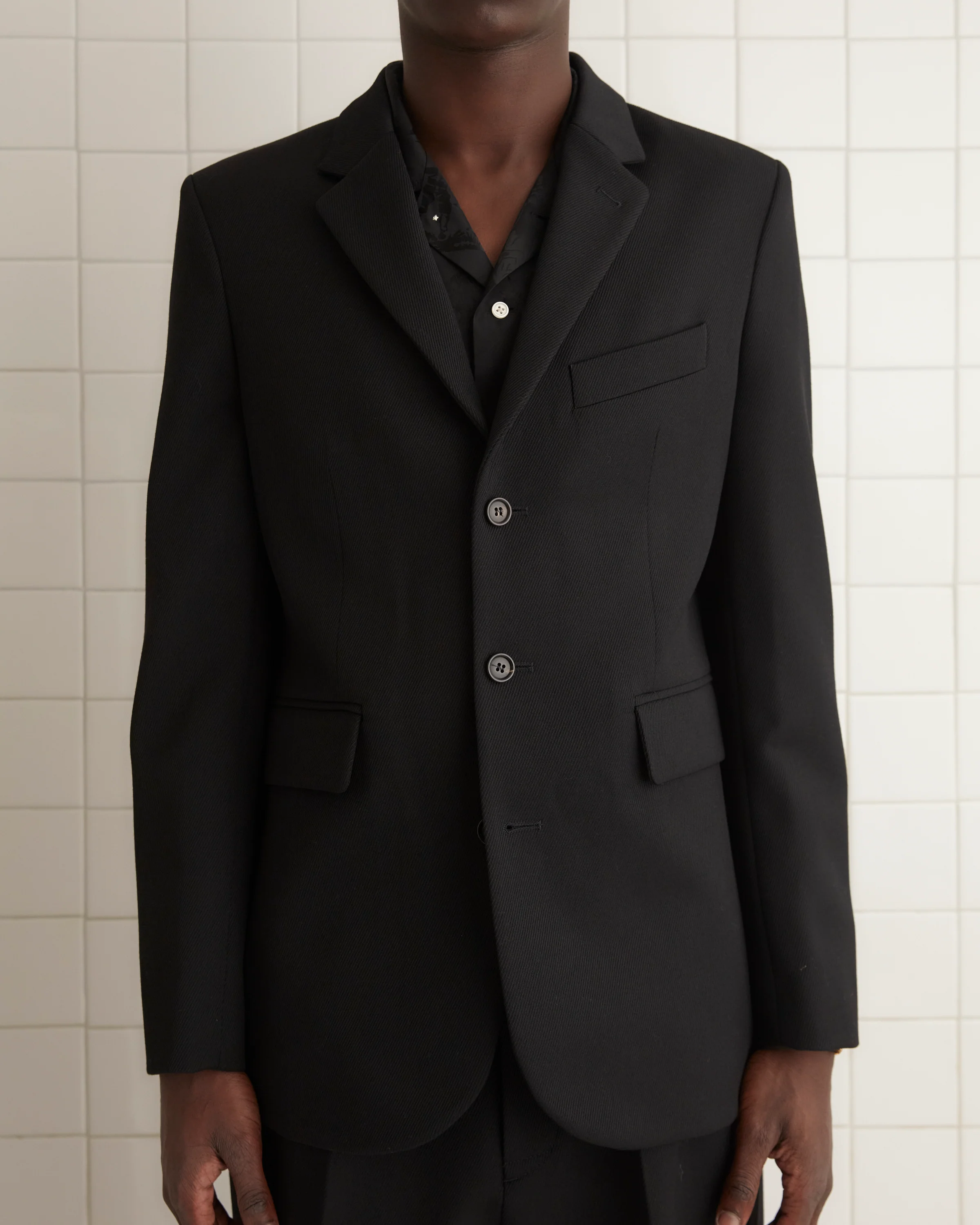 Riding Twill Suit Jacket - Black