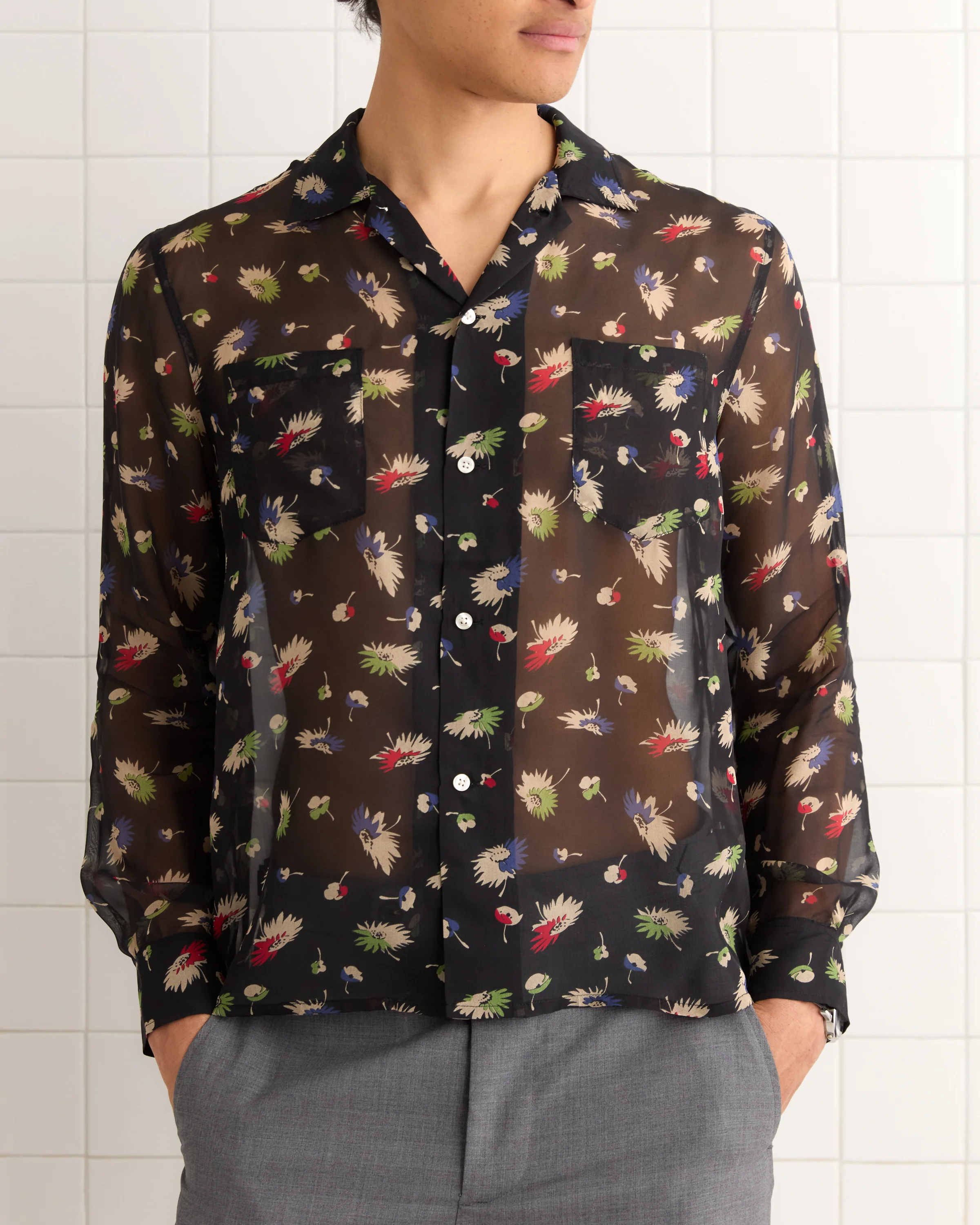 Sheer Midnight Daisy Shirt - Image 2