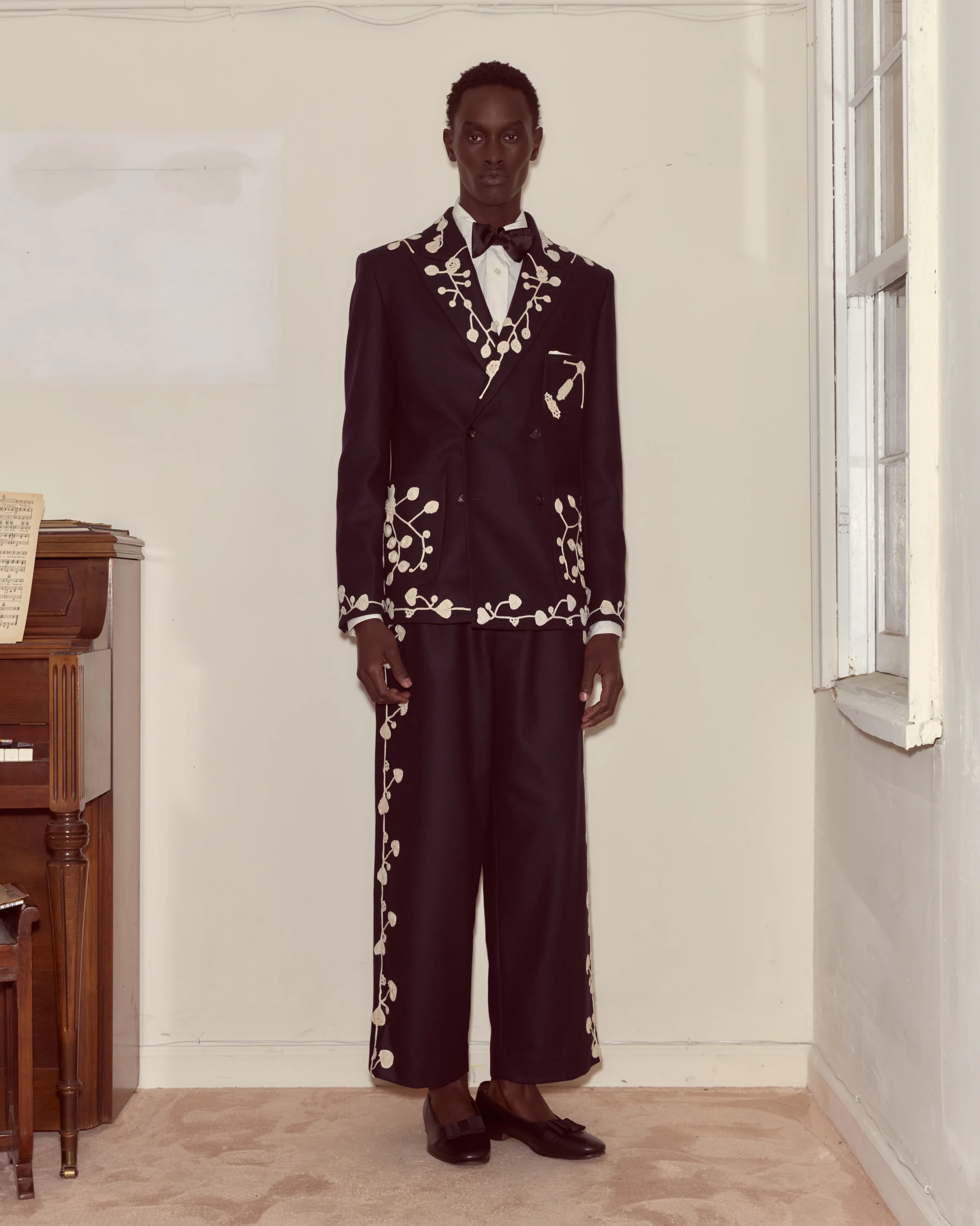 Snowdrop Appliqué Suit Jacket - Navy - Image 2