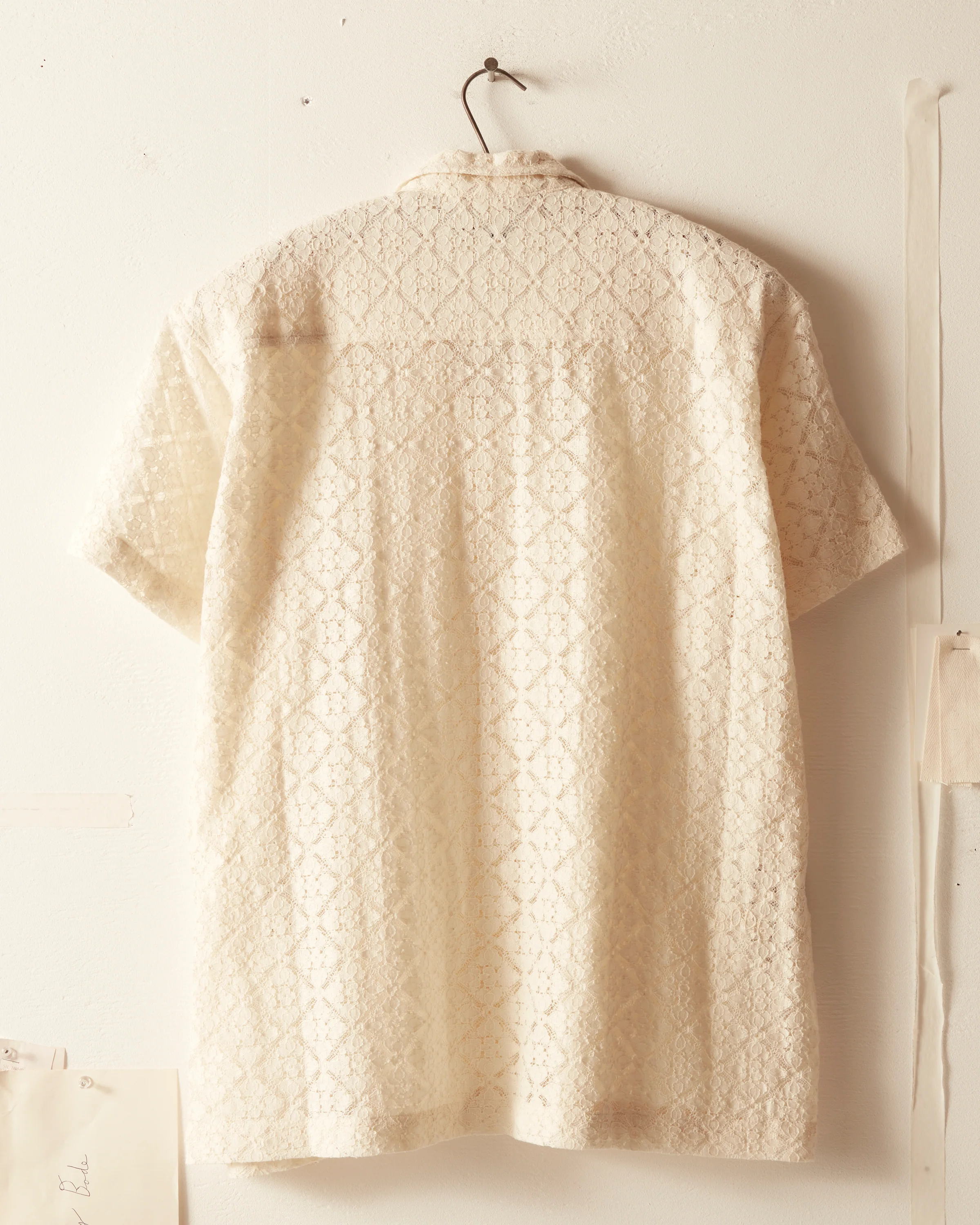 Tile Lace Short Sleeve Shirt - Ecru - Image 4