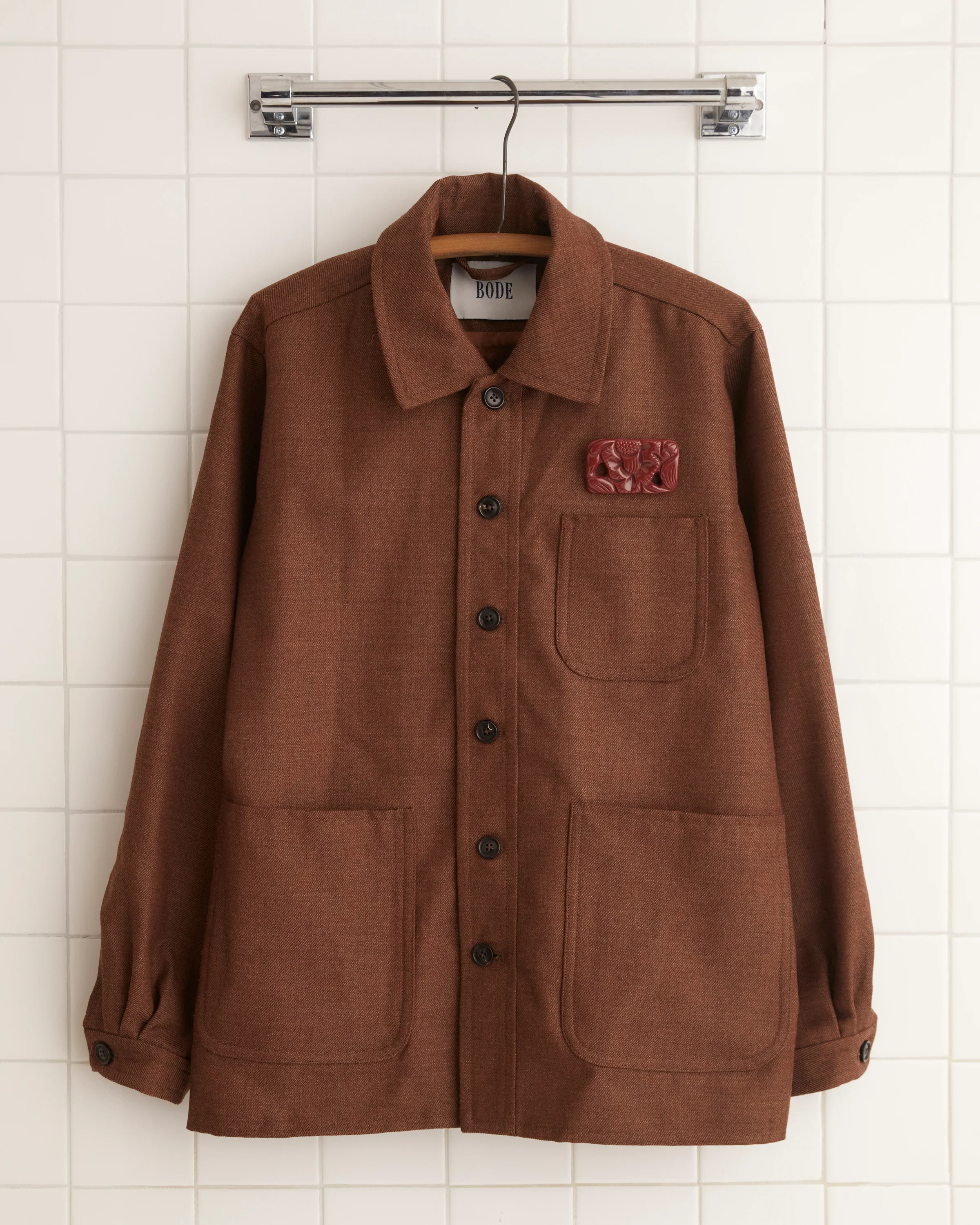 Twill Franck Jacket - Brown - Image 4